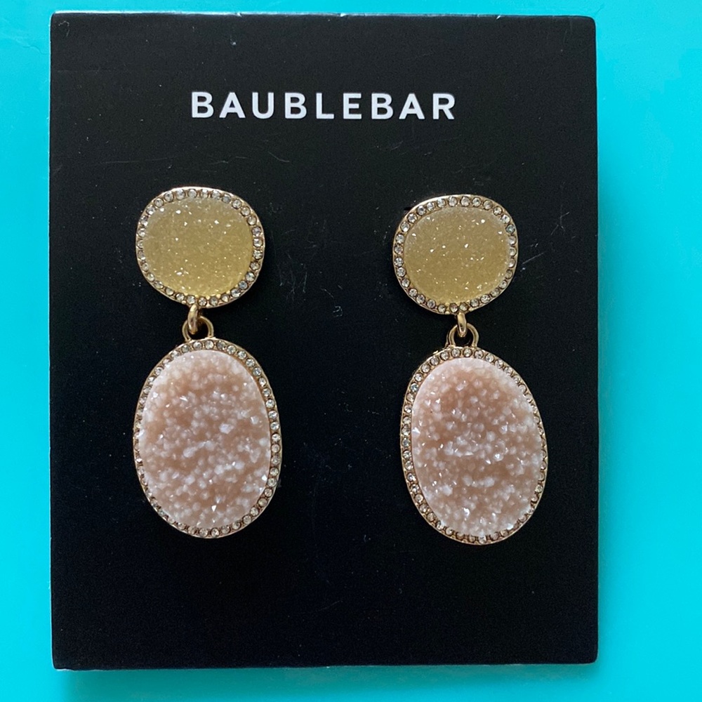 BAUBLEBAR textured stone with crystal earrings